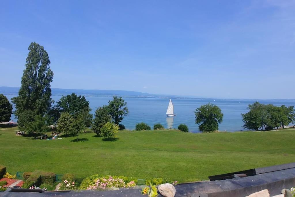 Lakefront. Appartement Pieds Dans L'Eau. View And Direct Access To The Lake. Anthy-sur-Leman Екстер'єр фото